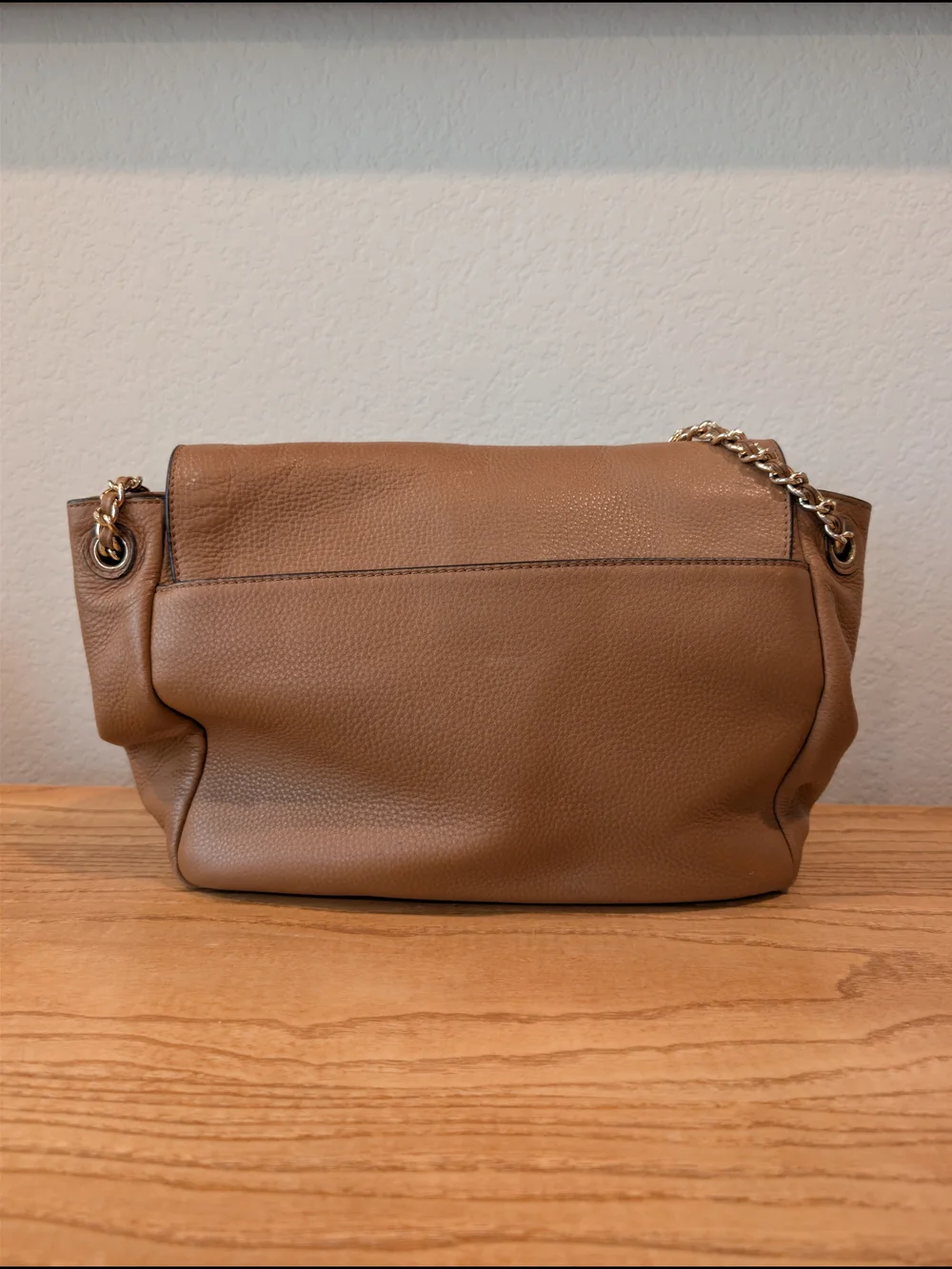 Tory Burch Tan Pebbled Leather Chain-Handle Shoulder Bag